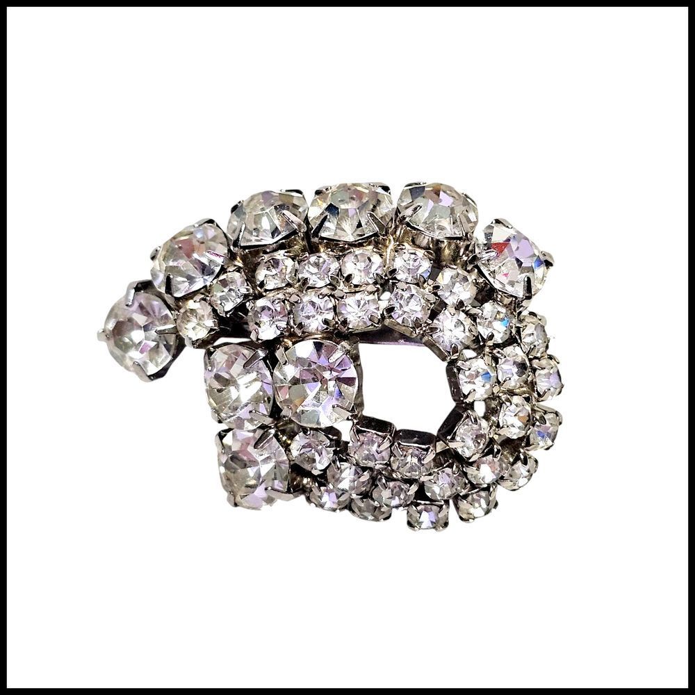 Rhinestone Brooch Pin Vintage Style Sparkling Crystal Statement‎ Jewelry